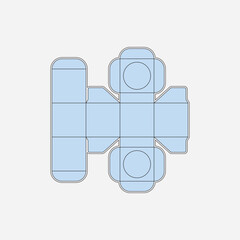 Packaging box with supporter and circle window die cut template design
