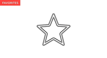 Obraz premium Simple modern star shape icon symbol outline design element for creative projects and branding