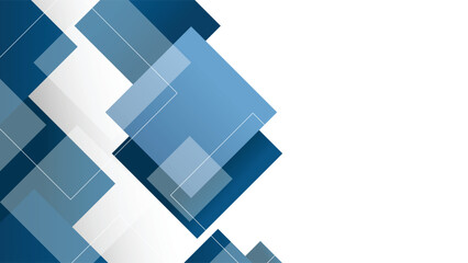 Blue Geometric Abstract Background with Layered Squares Modern Corporate Technology Vector Design