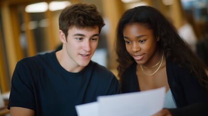 An educator mentoring a student one-on-one, reviewing assignments together to support personalized education and skill development. cinematic color correction, natural uneven lighting yet gentle