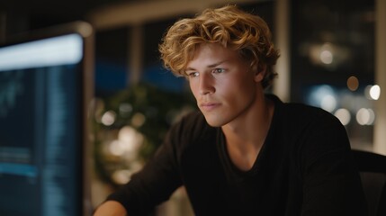 A developer reviewing buggy code line by line, highlighting how technical mistakes drive debugging skills and long-term software improvement. cinematic color correction, natural uneven lighting yet