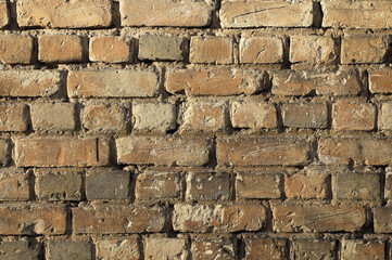 old brown brick wall close-up