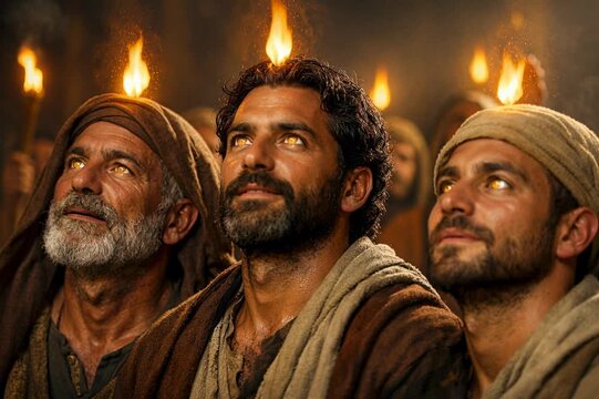 The Day of Pentecost, The Holy Spirit Descends upon Jesus&rsquo; Disciples with Tongues of Fire