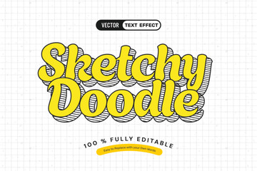 Yellow Sketchy Doodle Editable Text Effect