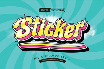 3D Retro Sticker Editable Text Effect