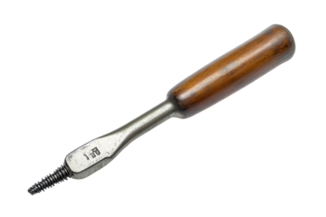 Small insulated screwdriver with glowing orange light isolated on transparent background. Metal screwdriver Isolated on white background.