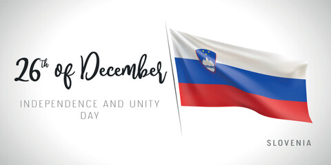 Slovenia independence and unity day vector banner, greeting card