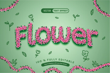Realistic Flower Bouquet Editable Text Effect
