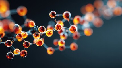 Atomic molecular structure glowing abstract background