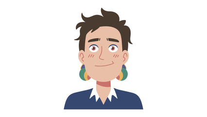 Smiling Profile Portrait: A captivating profile portrait captures the essence of a woman, radiating a sense of approachability, confidence, and serenity, with a subtly whimsical touch.