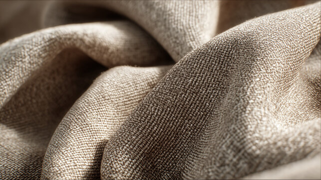 Close-up of a soft and textured fabric with subtle shadows and highlights, showcasing its intricate weave