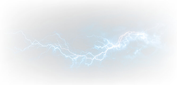 Bright Blue Lightning Bolt PNG Glowing Electric Sparks