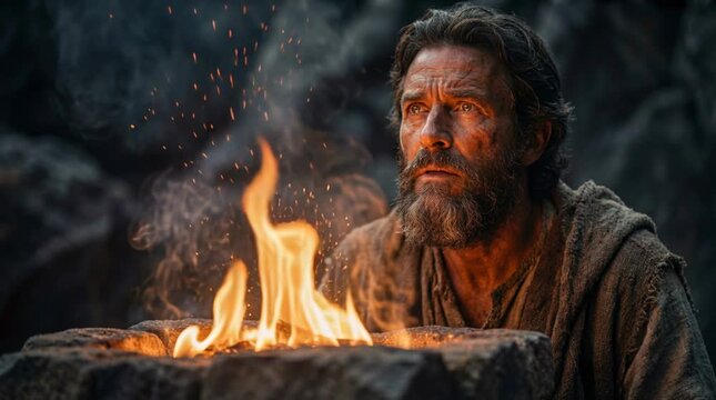 Elijah Calling Down Fire from Heaven, Igniting the Stone Altar