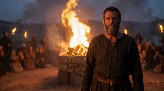 Elijah Calling Down Fire from Heaven, Igniting the Stone Altar