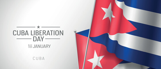 Cuba happy constitution day greeting card, banner vector illustration