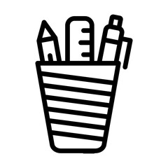 Pencil holder line icon