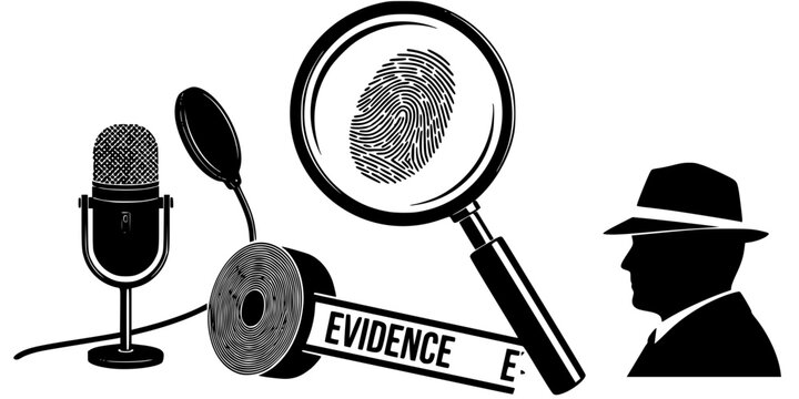 True Crime Podcast Mystery Investigation Silhouette