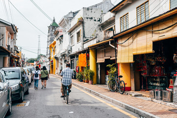  street view of malacca colonial town