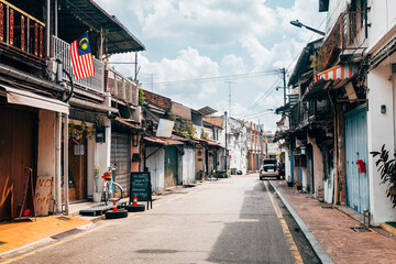 Fototapeta premium street view of malacca colonial town