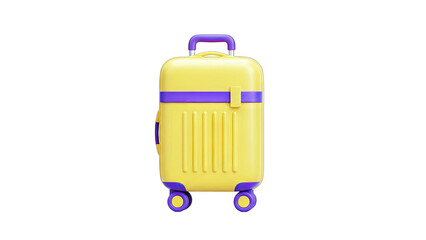 Fototapeta premium Yellow Suitcase on White Background: Travel Concept
