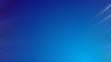 A vibrant blue gradient background with subtle, abstract wavy white lines on the sides, creating a modern digital design.