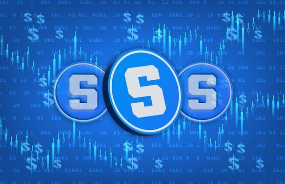  sandbox-sand virtual currency logo on abstract background. 3d illustrations.
