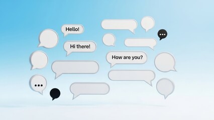 Chat bubbles with messages, communication, social media, online conversation, technology concept