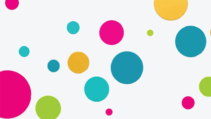 Abstract Vector Pattern Background with Bright Multicolored Polka Dots and Confetti Circles