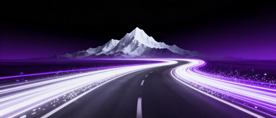 Scenic road with mountain backdrop