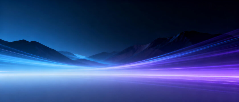 Abstract landscape with light trails - Powered by Adobe