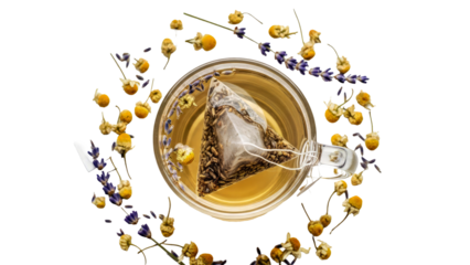 Clear-Glass-Teacup-With-Herbal-Tea-Bag-and-Dried-Lemon-Balm-Lavender-Flowers-Arrangement-on-White-Background.png