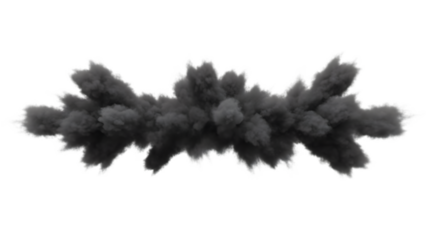 Gray smoke cloud explosion isolated on a transparent background