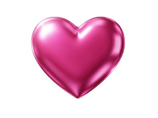 Fototapeta premium Shiny pink heart isolated on transparent background