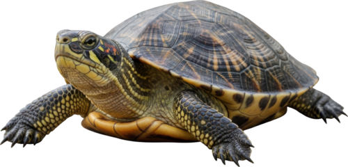 Small Box Turtle Isolated on White