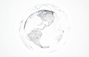 Digital globe with interconnected lines