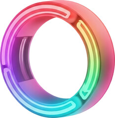 Rainbow Neon Circular Frame