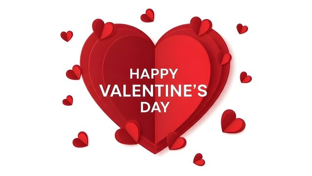 Valentine s day greeting card with red heart design