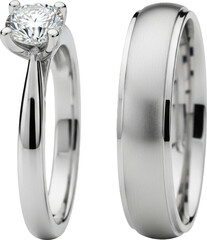 Elegant Diamond and Silver Wedding Bands