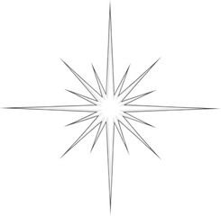 Geometric Star Shape Line Art