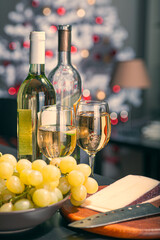 white wine and cheese