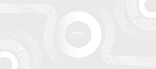 Abstract grey background with circle lines. Geometric stripe line art design. Suit for poster, banner, brochure, cover, header, presentation, website, flyer.