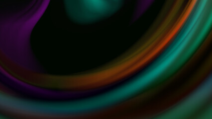 colourful abstract background, green orange purple, contrast on black background,