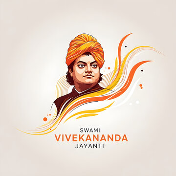 Swami Vivekananda Jayanti Illustration Great Indian Saint