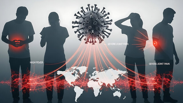 Chikungunya virus as an outbreak concept due to a a mosquito borne virus pathogen causing high feve