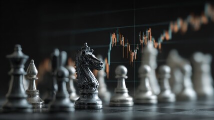 Chess game and financial stock market graph