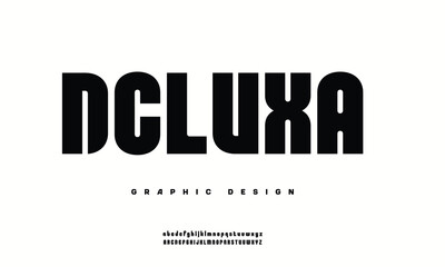 Dcluxa Minimal modern alphabet fonts. Typography minimalist urban digital fashion future creative logo font. vector illustration