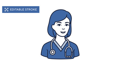 Fototapeta premium Medical Professional Icon: Clean and modern illustration of a medical professional, symbolizing health, care, and expertise.