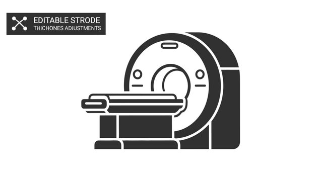 MRI Machine Icon: A sleek, modern MRI machine, a symbol of medical advancement. The image, devoid of distractions, emphasizes the clean lines of the device.