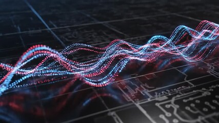 Futuristic data visualization on a sleek black interface - Powered by Adobe