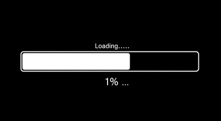 Digital Loading Screen with Loading Bar and Percentage Indicator in Modern Tech Interface Design